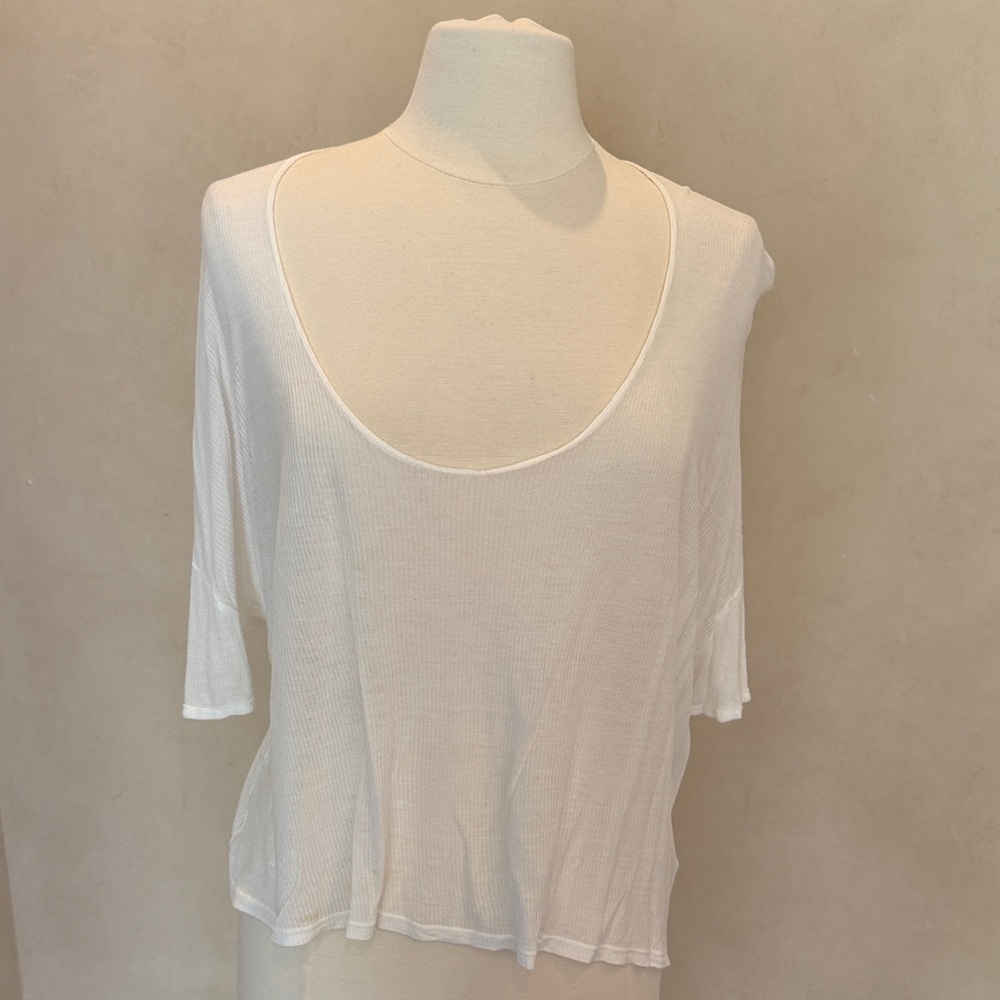 Lightweight James Perse White Scoop Neck Women's Top